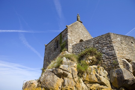 Saint Aubert Chapel, in Mont Saint Michel, Franceの写真素材