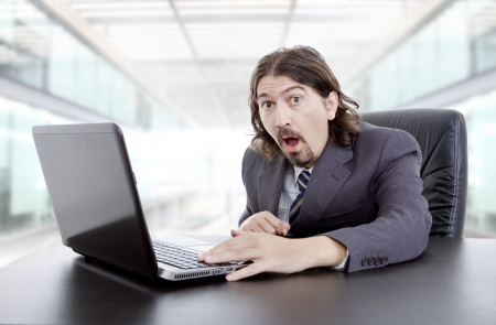 young business man working with is laptopの写真素材