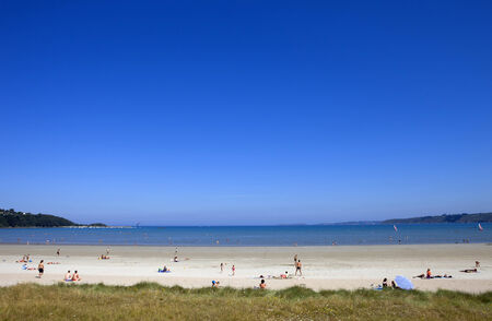 BRITTANY, FRANCE - AUGUST 10: People at the beach, on August 10, 2012 in Brittany, France.のeditorial素材