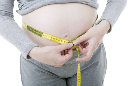 Closeup of pregnant woman の写真素材