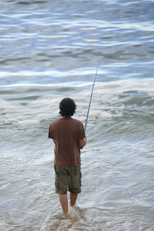 fisherman at the sea, in the north of spainの写真素材