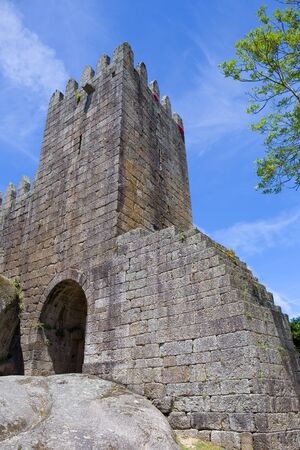 Guimaraes castle detail, in the north of Portugal.のeditorial素材