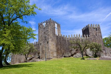Guimaraes castle detail, in the north of Portugal.のeditorial素材