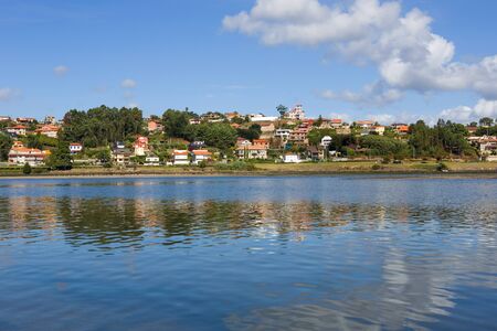 the bay of Baiona, Galicia, Spainの写真素材