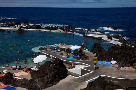 Natural pools of Porto Moniz, in Porto Moniz, Madeira Island, Portugalのeditorial素材