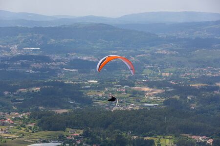 Paragliding Festival Aboua Cup de Caldelas 2016, in the north of Portugal, 4 June, 2016, Caldelas, Portugal.のeditorial素材