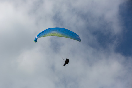 CALDELAS, PORTUGAL - JUNE 4: Paragliding Festival Aboua Cup de Caldelas 2016, in the north of Portugal, 4 June, 2016, Caldelas, Portugal.のeditorial素材