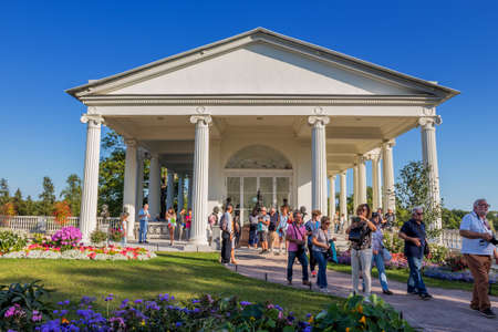 Catherine palace, August 28, 2019: a stunning of Catherine palace and gardens, the summer residence of the Russian tsars, located in Pushkin, south of St. Petersburg, Russia.のeditorial素材