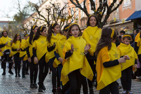 BRAGA, PORTUGAL: Braga Christmas Parade, in the streets of the old town of Braga. Portugalのeditorial素材