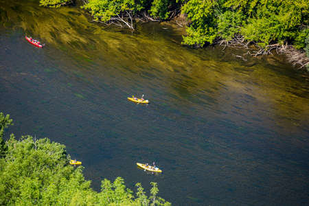 view over river of the Dordogne valley from Domme, Aquitane, Franceのeditorial素材