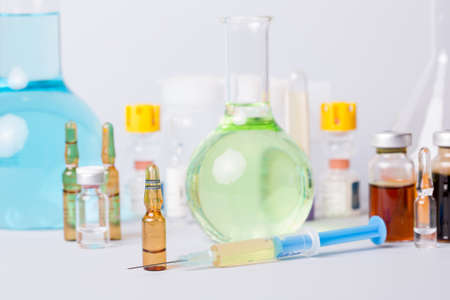 syringes with ampules of drugs