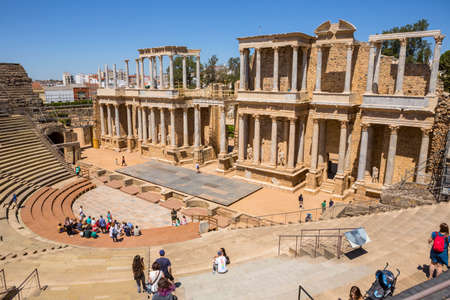 MERIDA, SPAIN: Antique Roman Theatre in Merida, Spain. Built by the Romans in end of the 1st century...