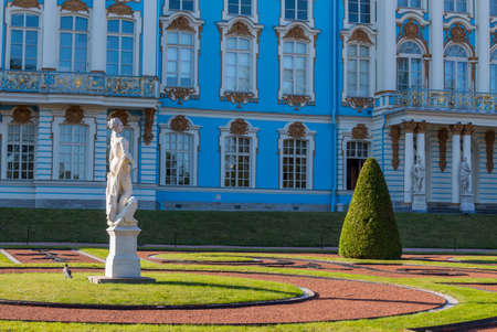 Catherine palace: a stunning of Catherine palace and gardens, the summer residence of the Russian tsars, located in Pushkin, south of St. Petersburg, Russia.のeditorial素材