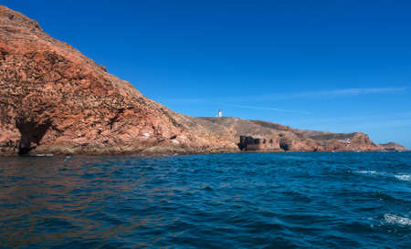 Fort of Sao Joao Baptista in Berlenga island, Portugal, view from the sea.