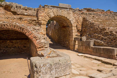 Roman Amphitheater, at the huge archaeological site of Merida. Founded by ancient Rome in western Spainのeditorial素材