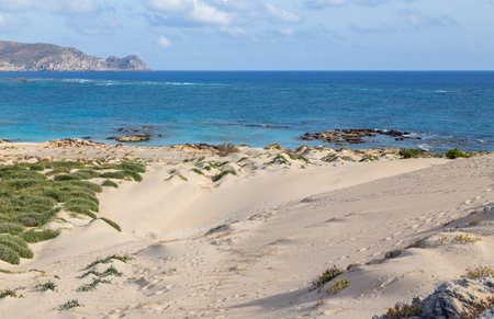 South coastal landscape on Creete, Greeceの写真素材