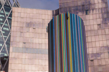 PARIS, FRANCE: Modern office buildings of the Business Center Tour, in La Defense business district, Paris, Franceのeditorial素材