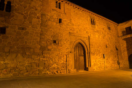 Avila streets at night, Castile and Leon, Spain