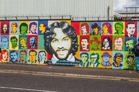 Political propaganda in the walls of Belfast, Northern Irelandのeditorial素材