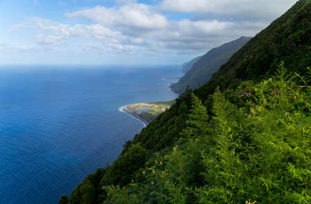 Faja of Caldeira de Santo Cristo, Sao Jorge Island, Azores, Portugalの写真素材