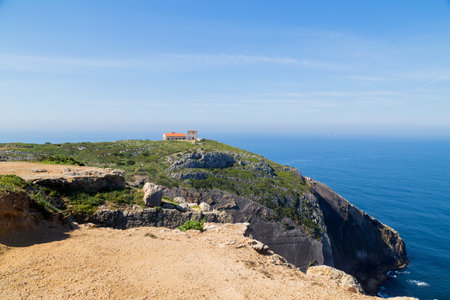 Coast of Arrabida Natural Park in Sesimbra, Portugalの写真素材