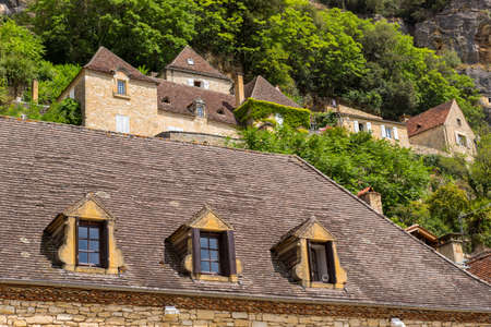 La Roque-Gageac scenic village on the Dordogne river, Franceのeditorial素材