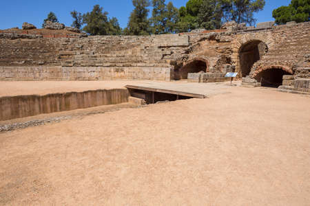 Roman Amphitheater, at the huge archaeological site of Merida. Founded by ancient Rome in western Spainのeditorial素材