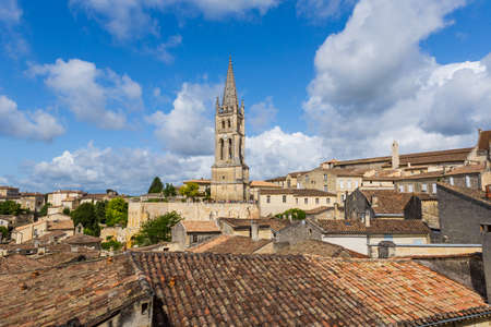view of saint emilion, in aquitaine, franceの写真素材