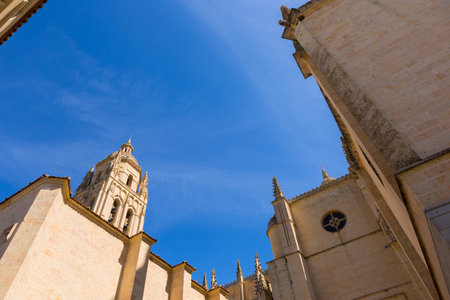 Segovia Cathedral, Segovia, Castilla y Leon, Spainの写真素材