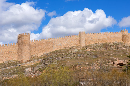 Ancient fortification of Avila, Castile and Leon, Spainのeditorial素材