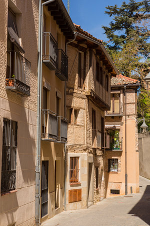 Segovia, Spain: Segovia narrow street in Castile La Mancha, Spainの写真素材