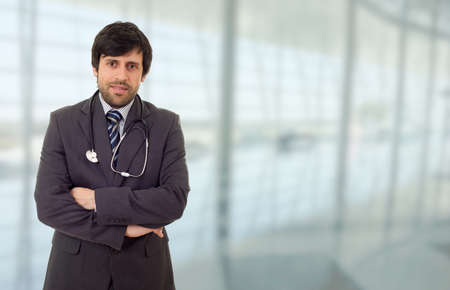 happy male doctor at the hospitalの写真素材