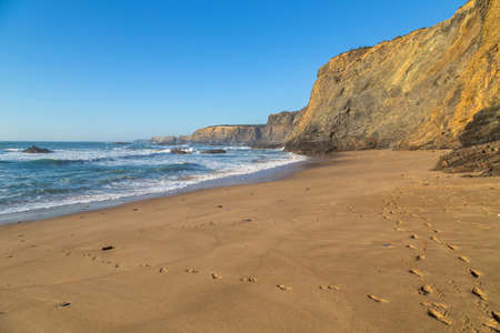 Atlantic isolated beach, Alentejo, Portugal.の写真素材