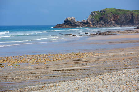 the beach of San Antolin, Llanes, Asturias, Spainの写真素材