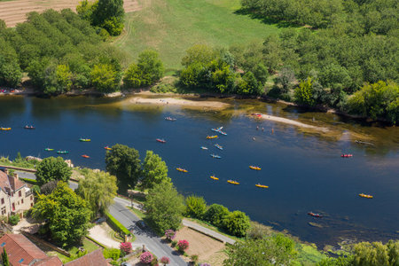 La Roque-Gageac, view from Marqueyssac. Dordogne, Franceの写真素材
