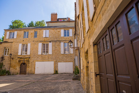 Historic houses in Sarlat la Caneda in Dordogne Department, Aquitaine, Franceのeditorial素材