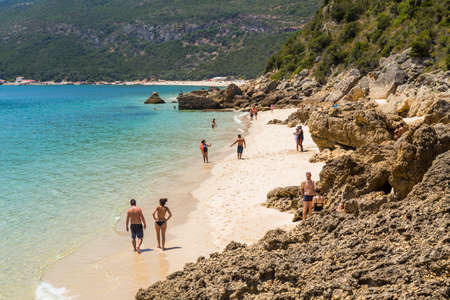 Beautiful landscape view of the National Park Arrabida in Setubal, Portugalのeditorial素材
