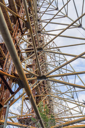 Former military Duga radar system in Chernobyl Exclusion Zone, Ukraineの写真素材
