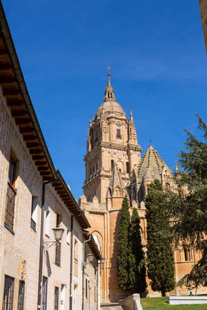 View of the historical Salamanca Cathedral, Spainの写真素材