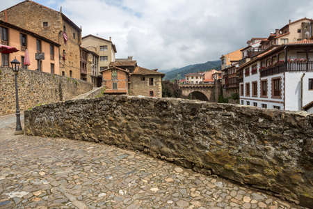 Town of Potes, in peaks of Europe, Cantabria, Spain.の写真素材