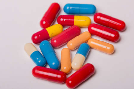 different Tablets pills capsule heap mix therapy drugsの写真素材