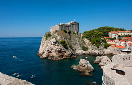 DUBROVNIK, CROATIA: Harbour of the Old town of Dubrovnik, Croatia. Dubrovnik is a UNESCO World Heritage siteのeditorial素材