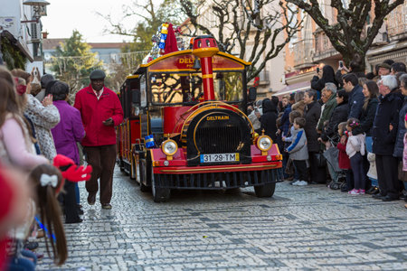 BRAGA, PORTUGAL: Braga Christmas Parade, in the streets of the old town of Braga. Portugalのeditorial素材
