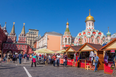 MOSCOW, RUSSIA: Historical buildings at the Red Square. Moscow, Russiaのeditorial素材