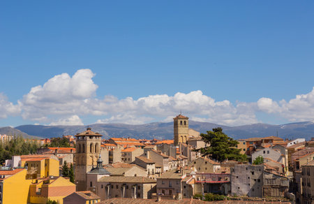 The old town of Segovia and the Cathedral, Segovia, Spainの写真素材