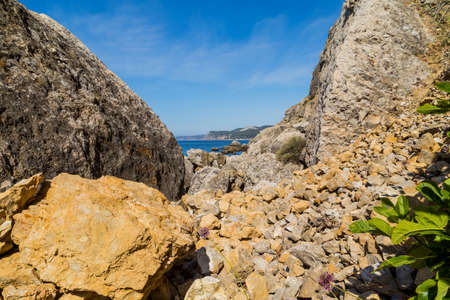 Beautiful landscape view of the National Park Arrabida in Setubal, Portugal.の写真素材
