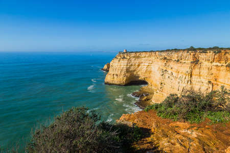 Coastal cliffs of Algarve, Lagoa, Portugalの写真素材