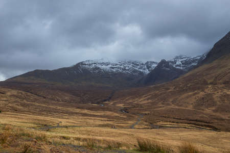 Scenic view mountains at Scottish Highlands, Scotland, United Kingdomの写真素材