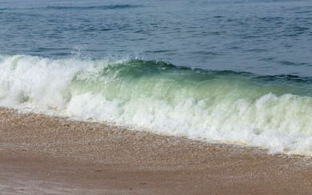 Beautiful empty beach near Aveiro, Portugalの写真素材