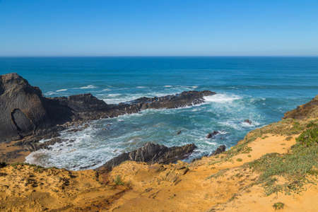 Atlantic rocky coast view, Alentejo, Portugal.の写真素材